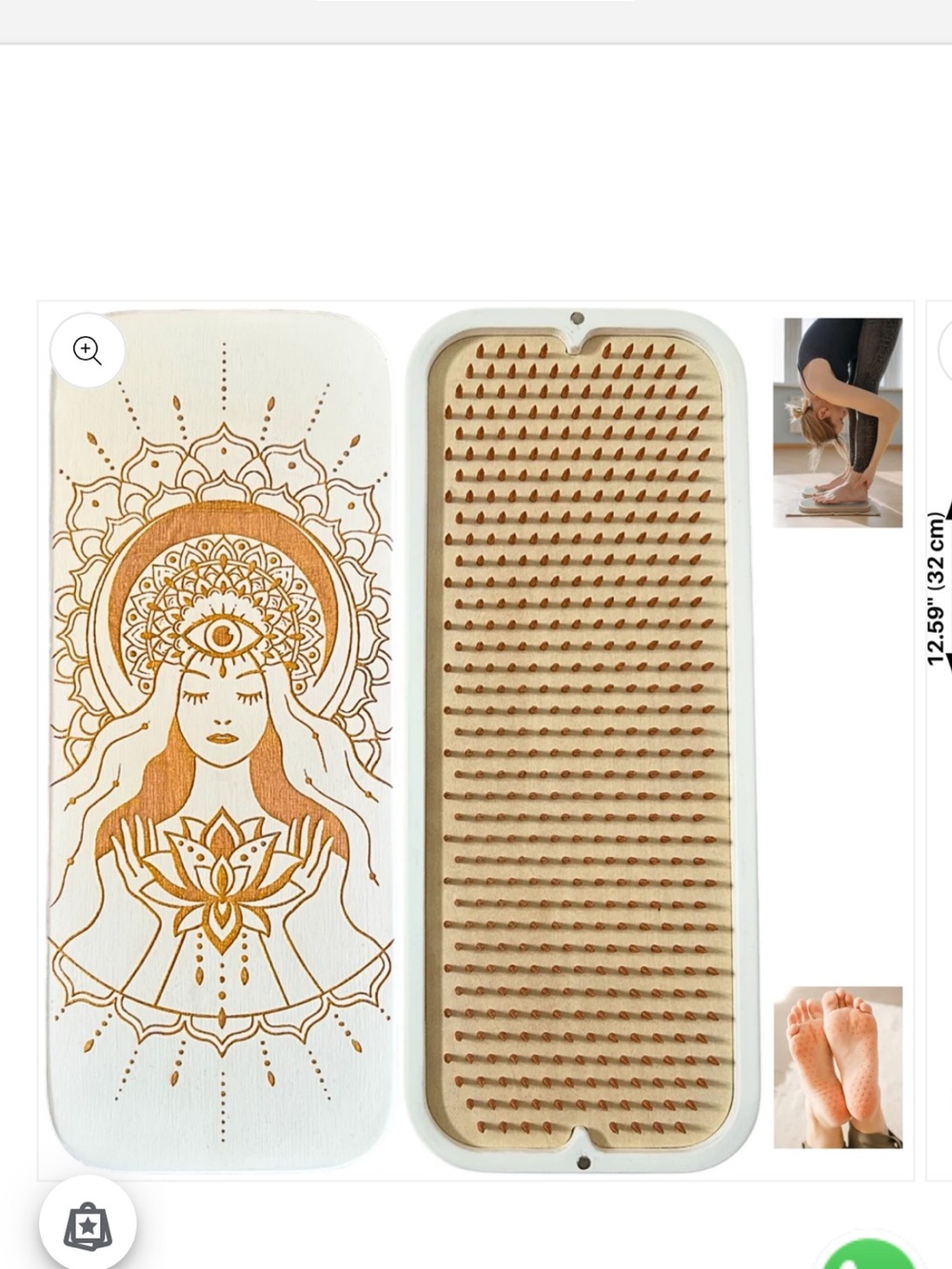 Sadhu Board with Copper Nails, 10mm (0.39 in) – White Gold Color new in box